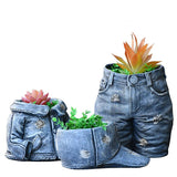 Denim Resin Pots