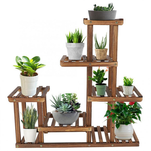 Multi-Tier Wooden Plant Stand