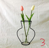 Iron Outline Flowers Vase