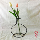 Iron Outline Flowers Vase