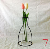 Iron Outline Flowers Vase