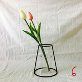 Iron Outline Flowers Vase